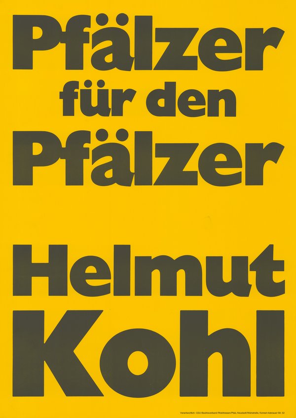 Schwarze Schrift auf gelbem Hintergrund