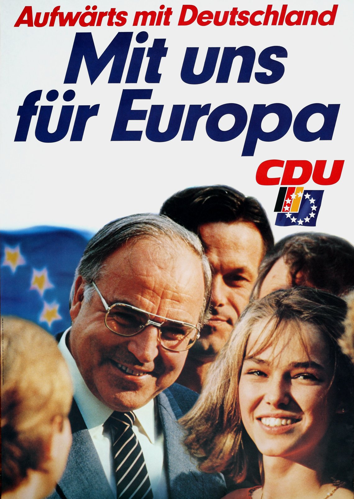 CDU Plakat mit der Aufschrift "Aufwärts mit Deutschland, Mit uns für Europa"