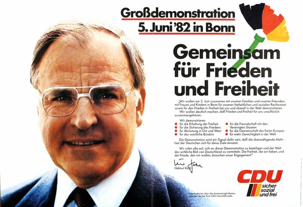 Bild von Kohl "Gemeinsam für Frieden und Freiheit"