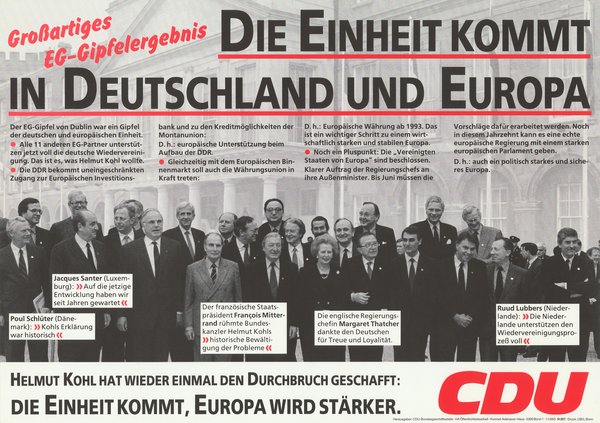 CDU-Plakat Politiker des EG-Gipfels